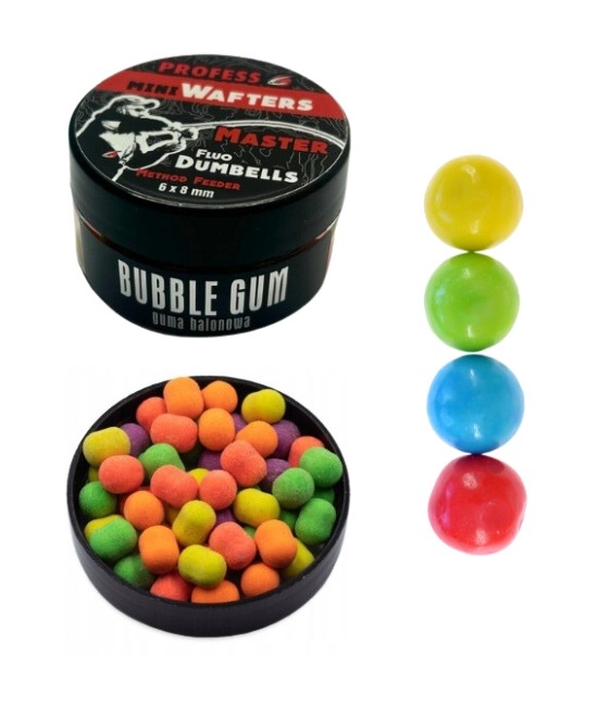 MINI Dumbell Wafters FLUO MASTER – BUBBLE GUM 6x8