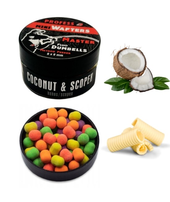 MINI Dumbell Wafters FLUO MASTER-COCONUT & SCOPEX
