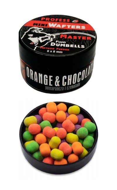 MINI Dumbell Wafters FLUO MASTER– ORANGE & CHOCOL