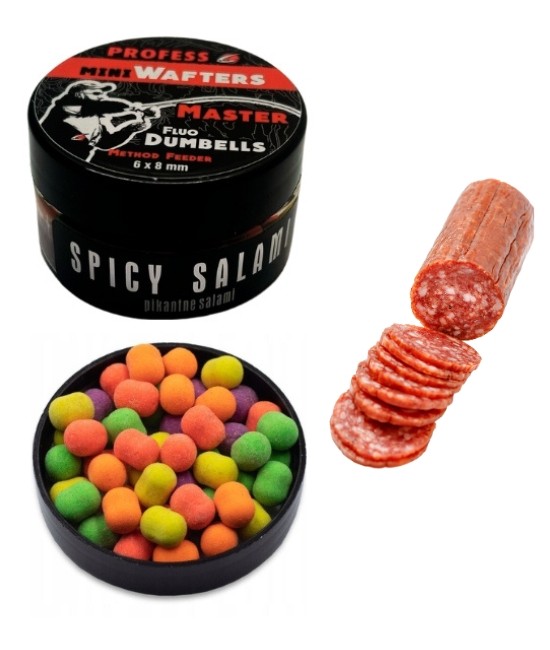 MINI Dumbell Wafters FLUO MASTER– SPICY SALAMI 