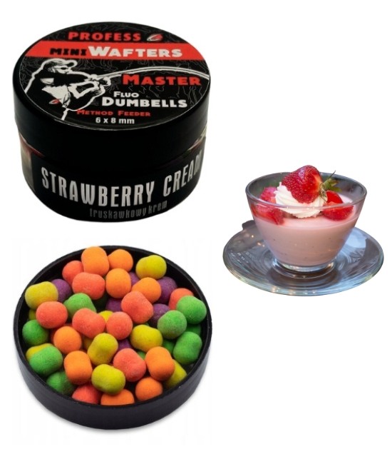 MINI Dumbell Wafters FLUO MASTER– STRAWBERRY CREM