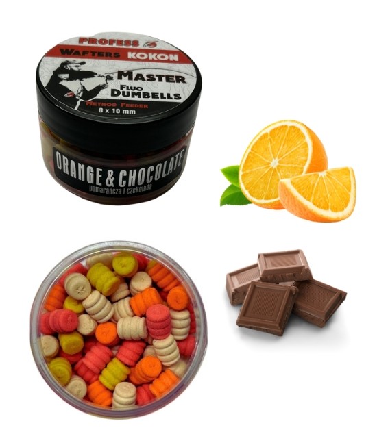 Dumbell Wafters FLUO MASTER KOKON-ORANGE&CHOCO