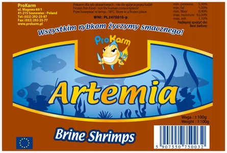 Artemia mrożona (Solowiec) - tabliczka 100 g